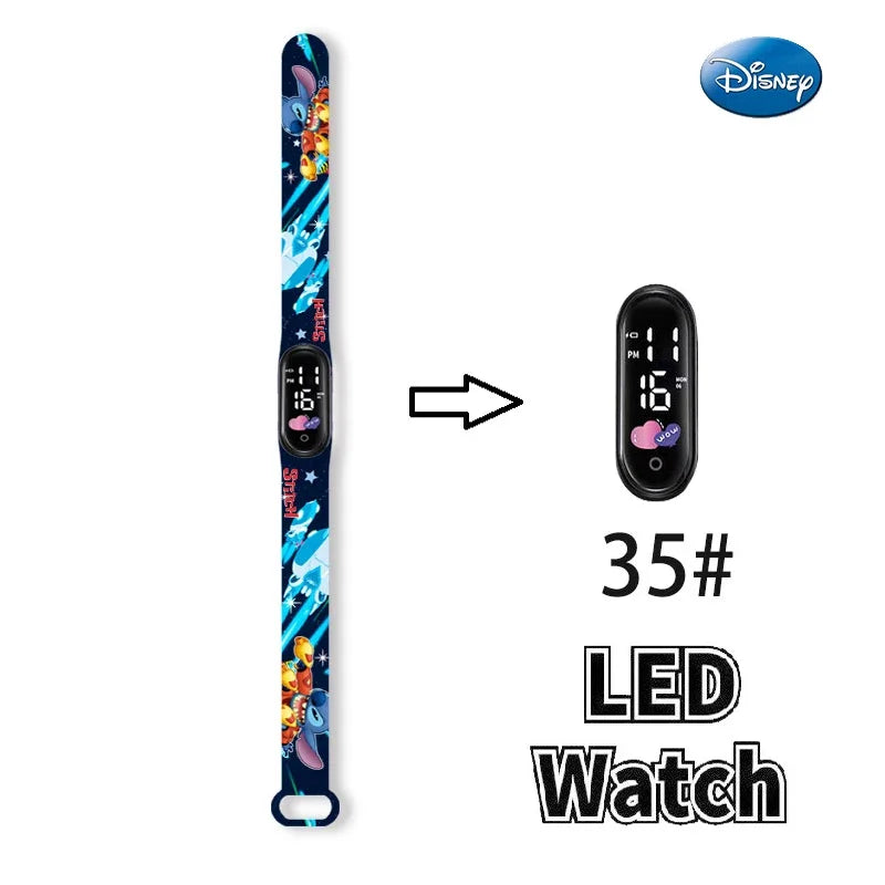 Princesa Elsa da Frozen relógio digital para meninas com pulseira em LED