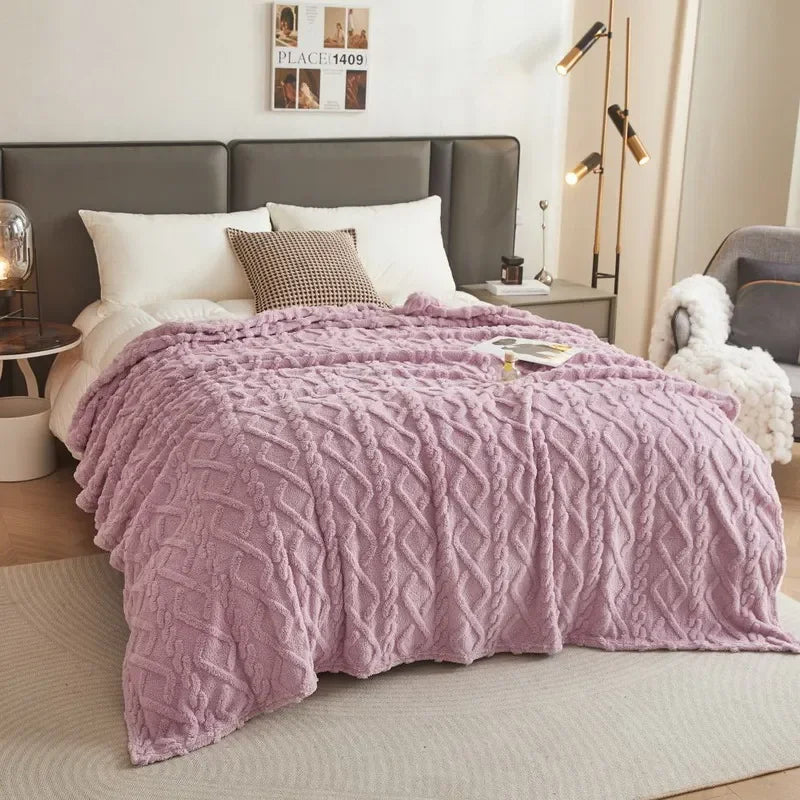 Cobertor de veludo confortável ideal para sofá ou quarto