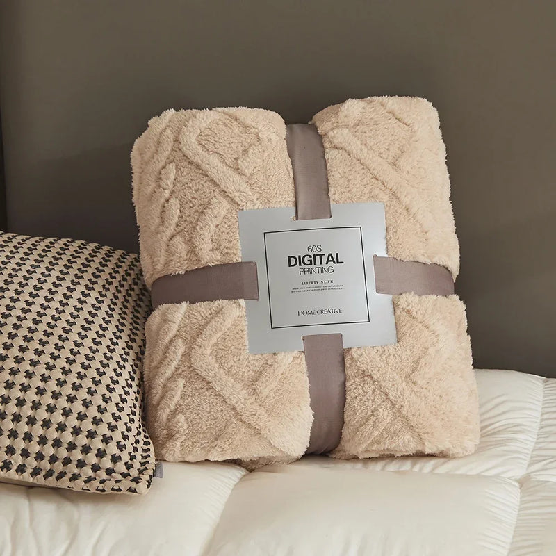 Cobertor de veludo confortável ideal para sofá ou quarto