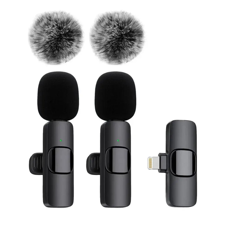 Microfone de Lapela Sem Fio Lavalier – Mini Mic para Celular, iPhone, Android, Notebook e Gravações Profissionais