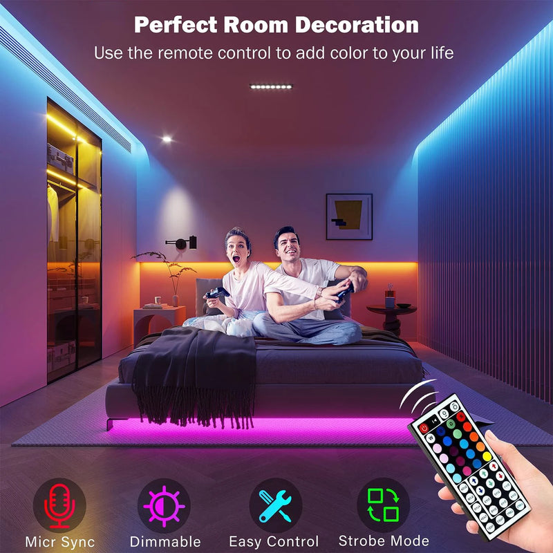 Luzes de tira LED RGB entre 5 e 30 metros luz de lada com controle