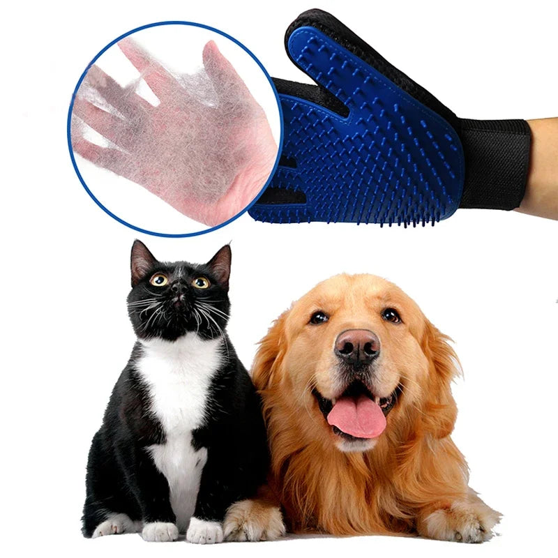Luva de Silicone para escovar gatos. Dar banho em cachorro. Limpeza. Depilação.