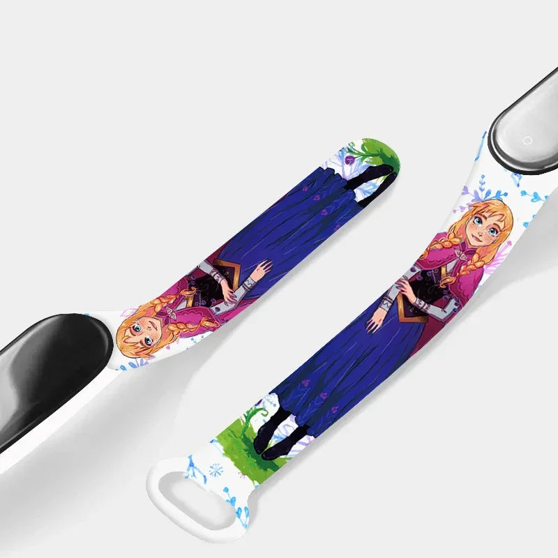 Princesa Elsa da Frozen relógio digital para meninas com pulseira em LED