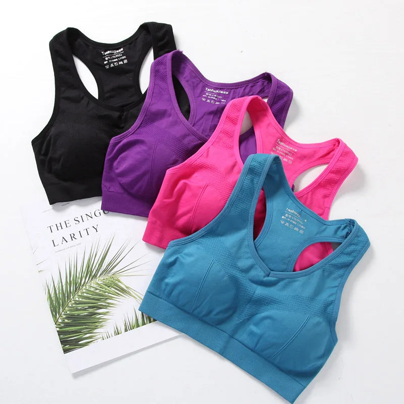 Sutiã esportivo feminino com efeito push up ideal para atividades físicas.