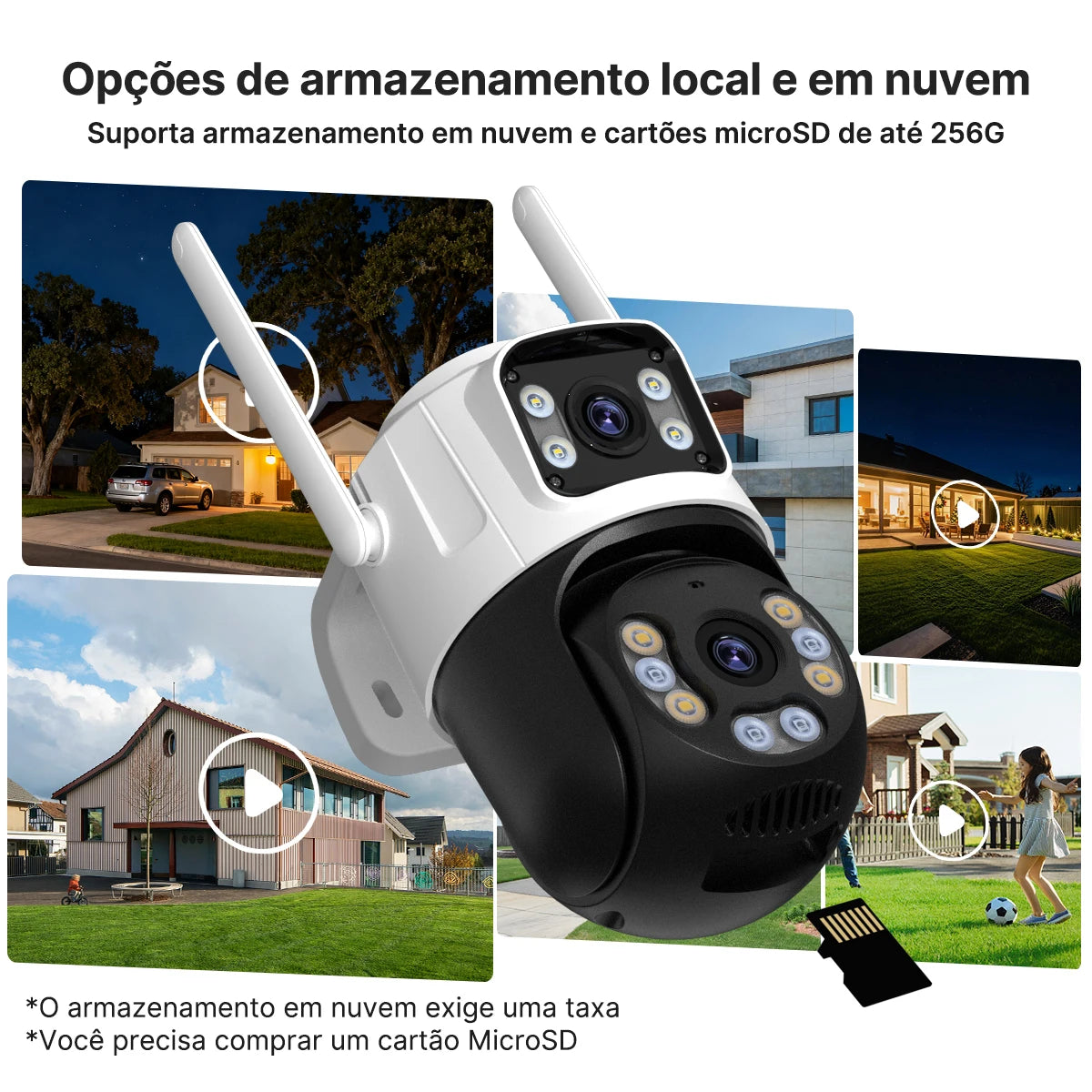 Câmera de Segurança P2 PTZ IP WiFi Externa com Rastreamento Automático