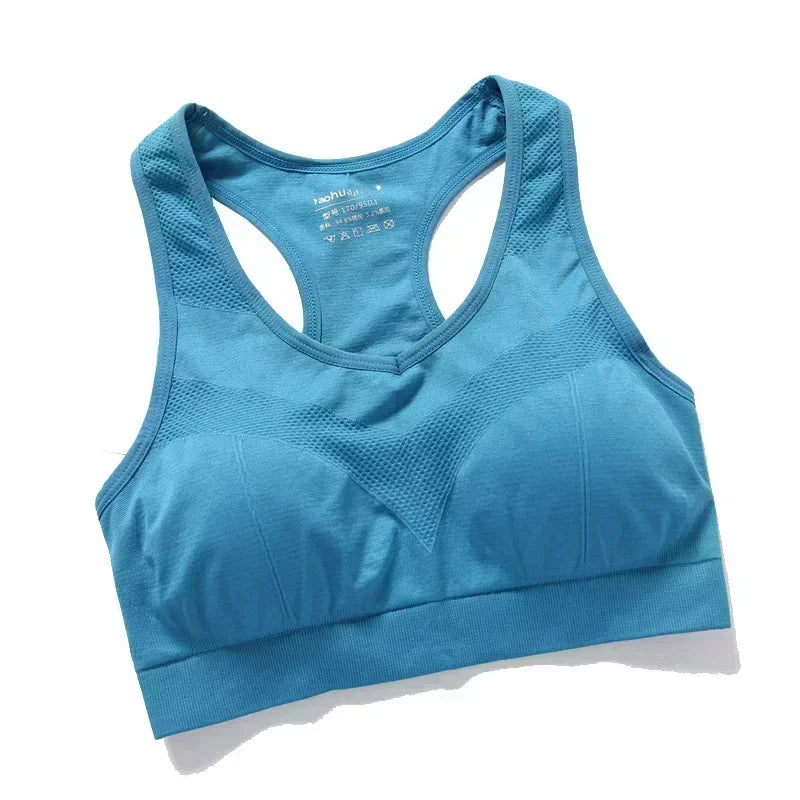 Sutiã esportivo feminino com efeito push up ideal para atividades físicas.