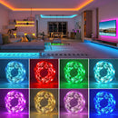 Fio de LED RGB 5–30m – Luz de Ambiente com Controle Remoto e App para Decoração
