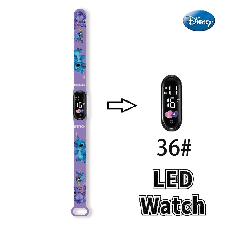 Princesa Elsa da Frozen relógio digital para meninas com pulseira em LED