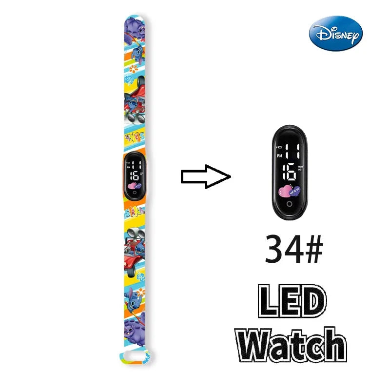 Princesa Elsa da Frozen relógio digital para meninas com pulseira em LED