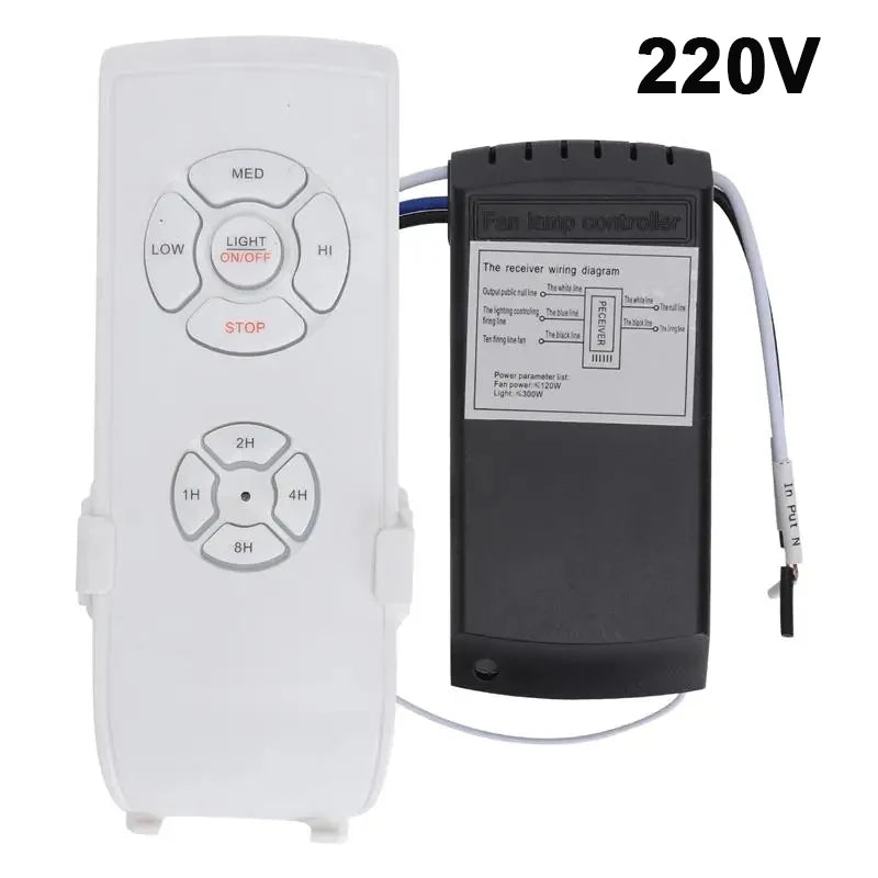Ventilador de teto universal com lâmpada e kit de controle remoto inteligente