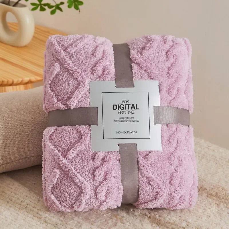 Cobertor de veludo confortável ideal para sofá ou quarto