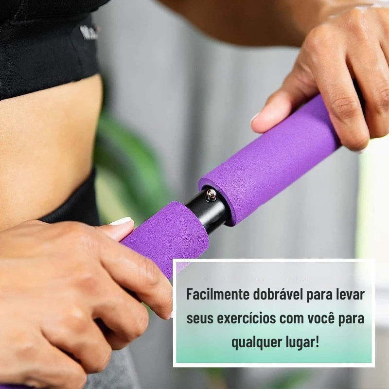 Barra Multifuncional de Pilates com Corda Elástica – Treinamento de Corpo, Costas e Alongamento