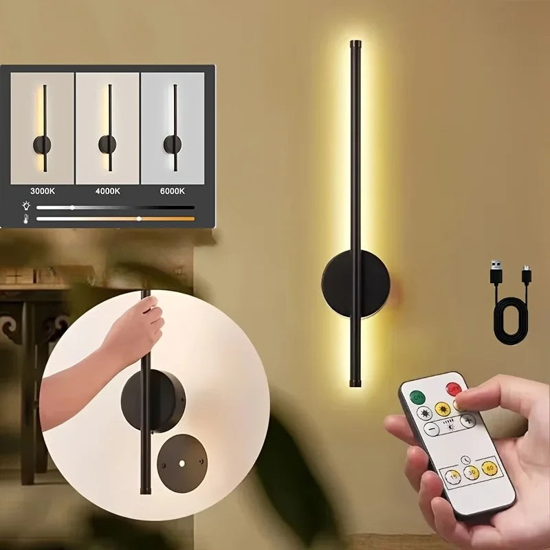 Luminária de Parede LED Recarregável – Luz Sem Fio com Controle Remoto