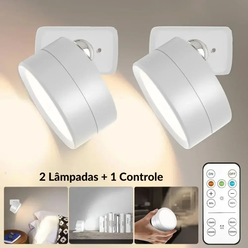 Arandela LED de Parede com Controle por Toque – 3 Níveis de Brilho e 3 Tons de Cor