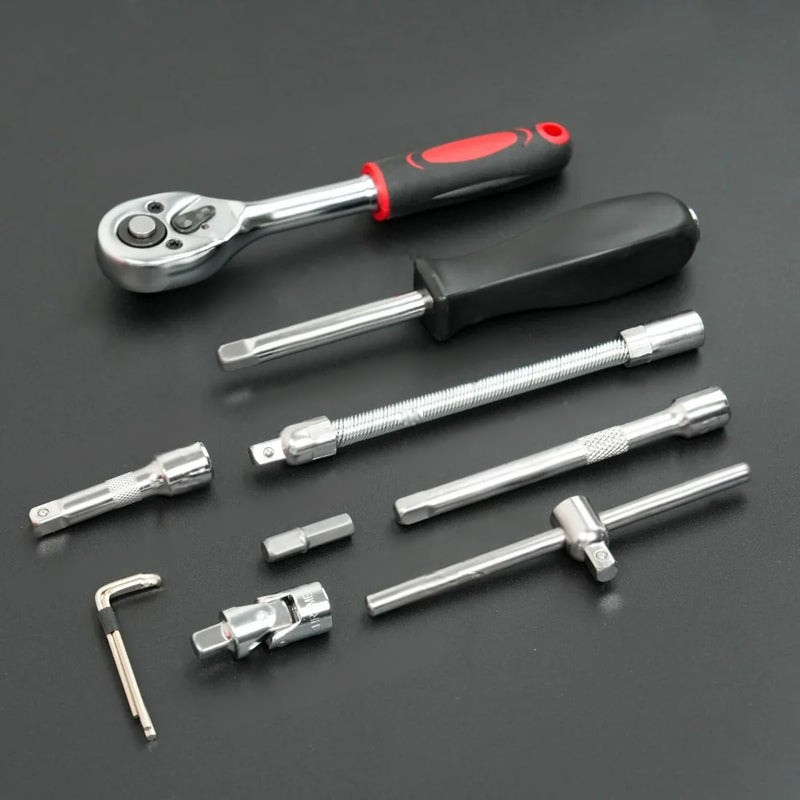 Jogo de Chaves Soquete com Catraca 46 Peças – Completo, Resistente e Ideal para Reparos Automotivos