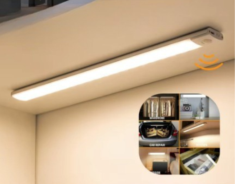 Luz LED Inteligente com Sensor de Movimento – Recarregável e Autoadesiva