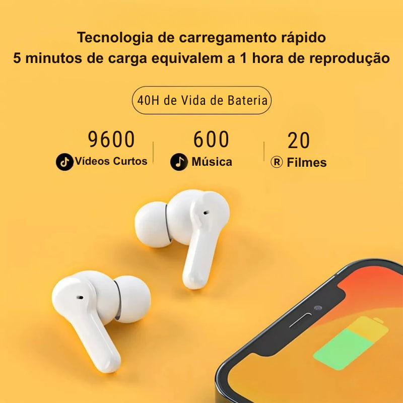 Fone de Ouvido Bluetooth QCY T13 – TWS Sem Fio com ENC, 4 Microfones e APP Personalizável