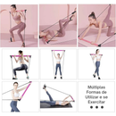 Barra Multifuncional de Pilates com Corda Elástica – Treinamento de Corpo, Costas e Alongamento