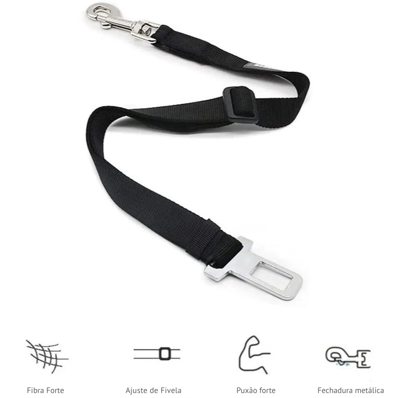 Cinto de Segurança para Pets – Cachorros e Gatos com Ajuste Seguro para Carro