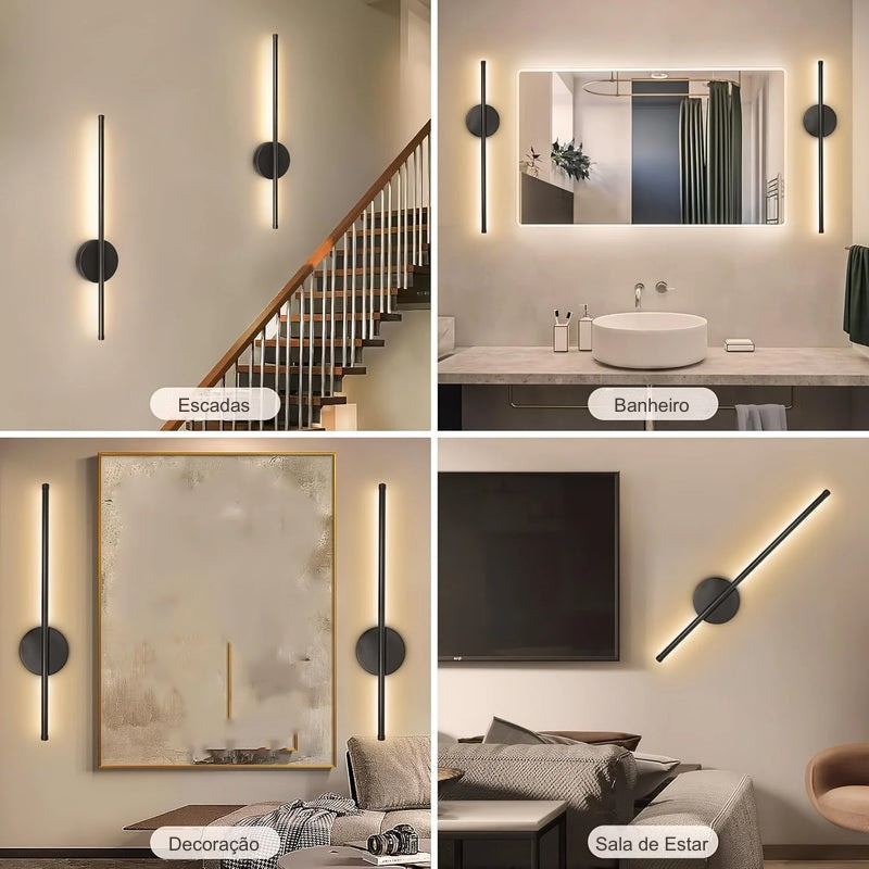 Luminária de Parede LED Recarregável – Luz Sem Fio com Controle Remoto