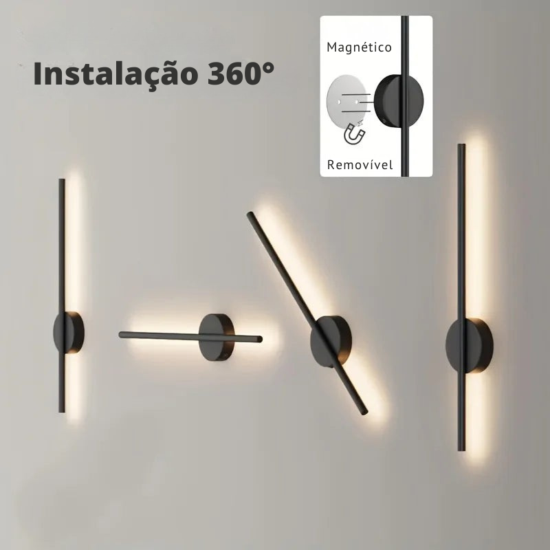Luminária de Parede LED Recarregável – Luz Sem Fio com Controle Remoto