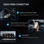 Adaptador Sem Fio CarPlay Android Auto WiFi Plug e Play