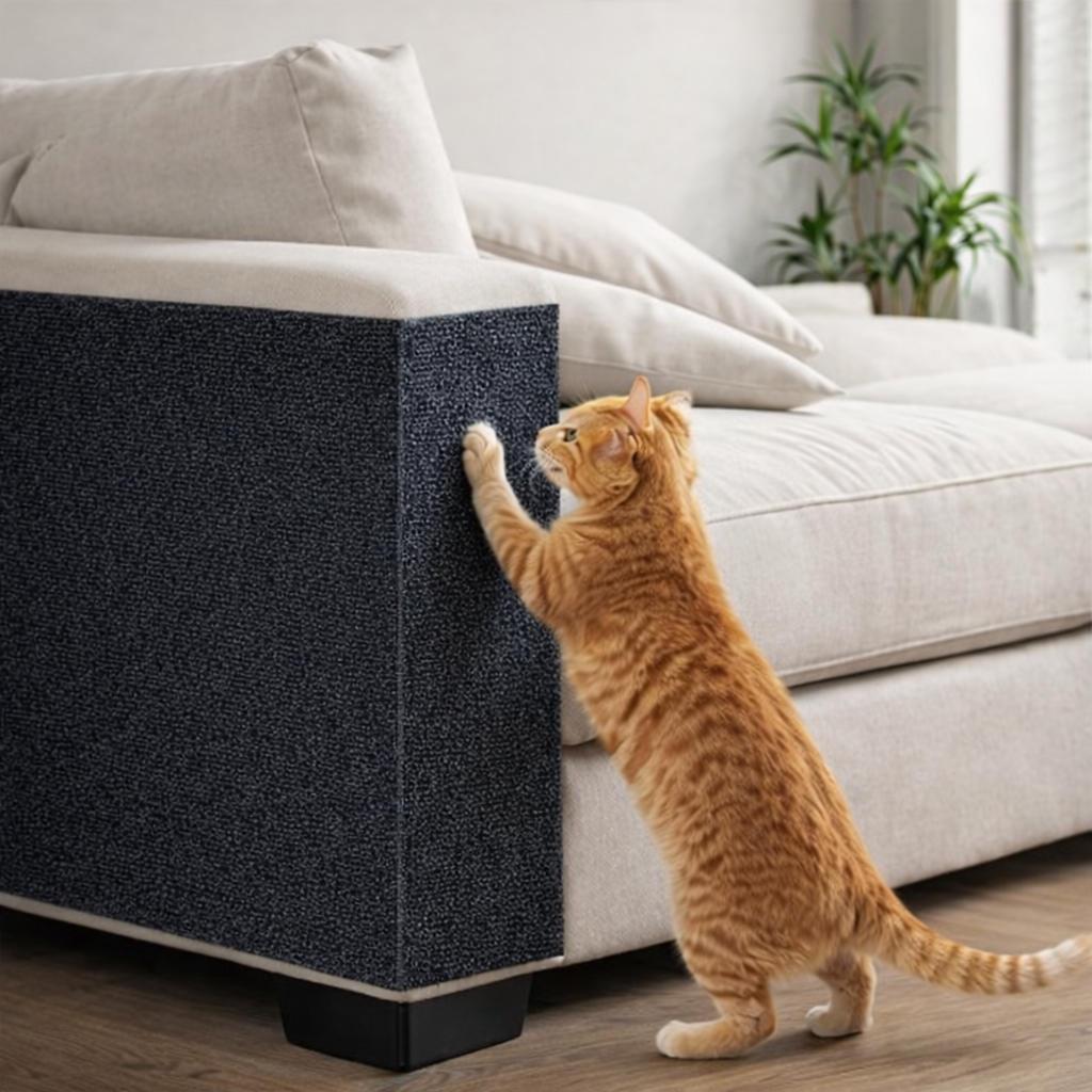 Adesivo Arranhador para Gatos 60x60cm Proteção de Sofás e Móveis com Carpete Premium