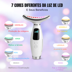 Aparelho de Beleza Facial e Pescoço 7 Cores LED – Lifting, Massagem e Redução de Linhas