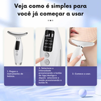 Aparelho de Beleza Facial e Pescoço 7 Cores LED – Lifting, Massagem e Redução de Linhas