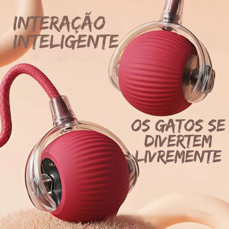 Brinquedo Interativo Automático para Gatos com Bola Giratória e Haste Resistente