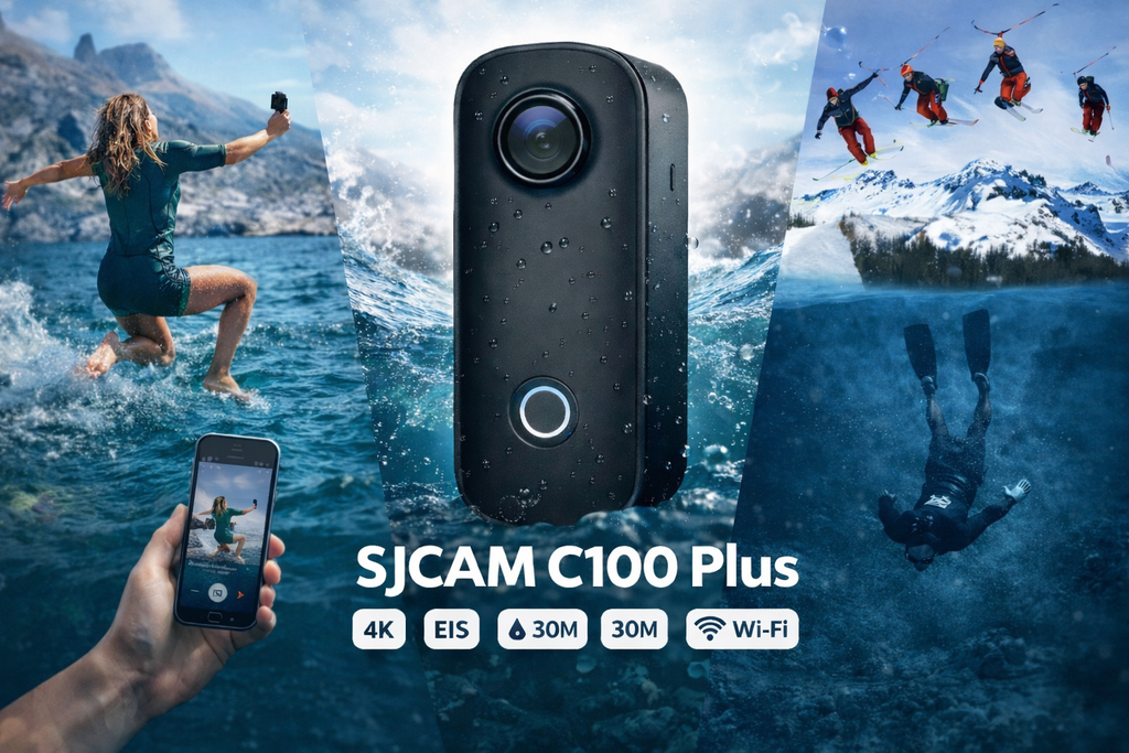 Câmera de Ação SJCAM C100 Plus 4K à Prova d’Água com Wi-Fi e EIS