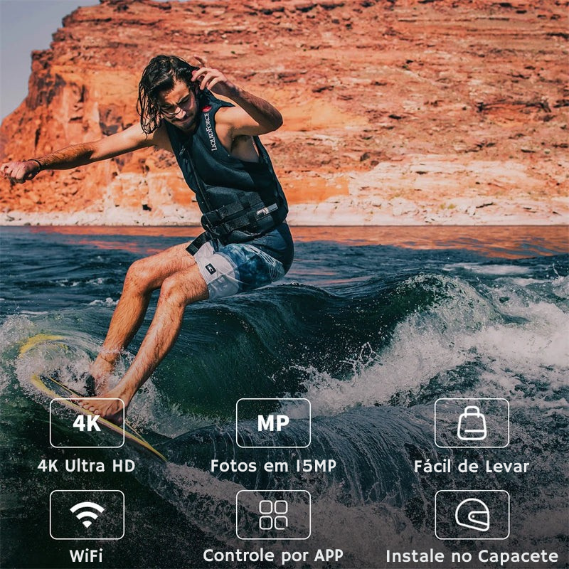 Câmera de Ação SJCAM C100 Plus 4K à Prova d’Água com Wi-Fi e EIS