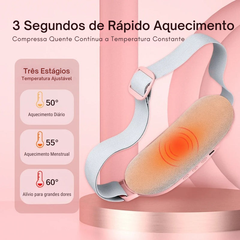 Cinta Massageadora Abdominal Menstrual com Aquecimento e Vibração Portátil