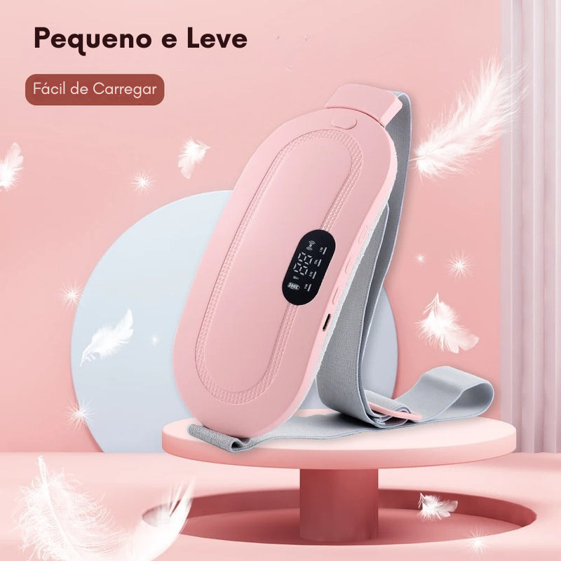 Cinta Massageadora Abdominal Menstrual com Aquecimento e Vibração Portátil