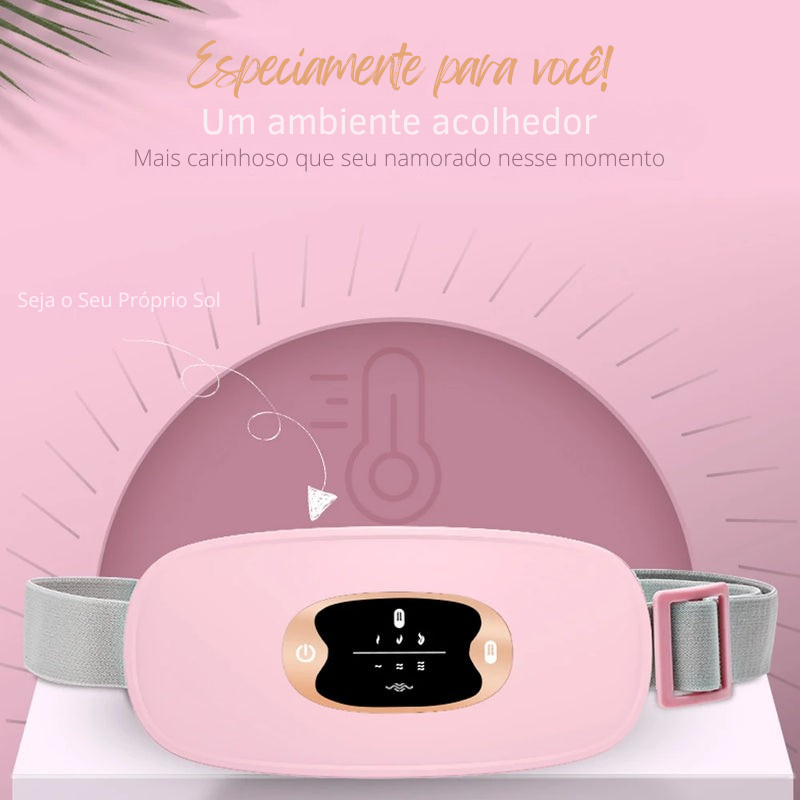 Cinta Massageadora Abdominal Menstrual com Aquecimento e Vibração Portátil