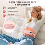 Cinta Massageadora Abdominal Menstrual com Aquecimento e Vibração Portátil