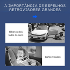 Espelho Retrovisor para Bebê no Banco Traseiro com Visão Ampla Universal