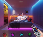 Fita LED RGB Inteligente 5–30m – Controle por App e Controle Remoto para Decoração
