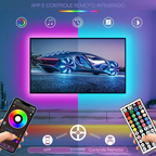 Fita LED RGB Inteligente 5–30m – Controle por App e Controle Remoto para Decoração