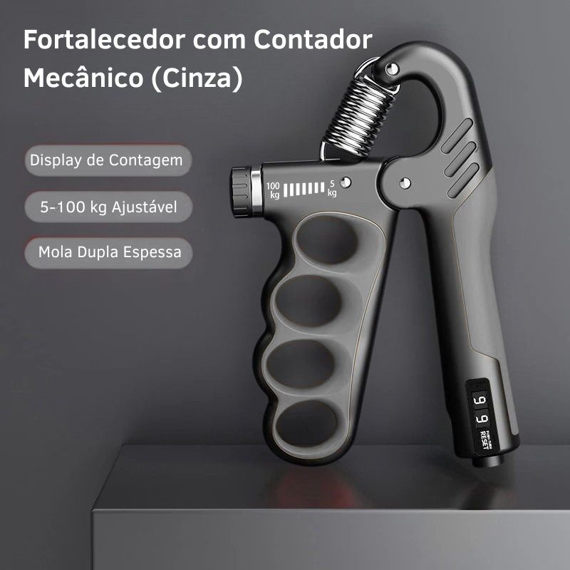 Fortalecedor de Mãos Inteligente – Contador Digital, Ajuste de Resistência e Treino Portátil