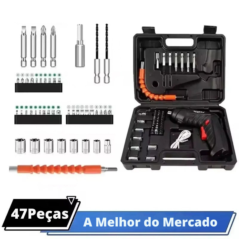 Parafusadeira Compacta Sem Fio – Potente, Portátil e Prática para Reparos