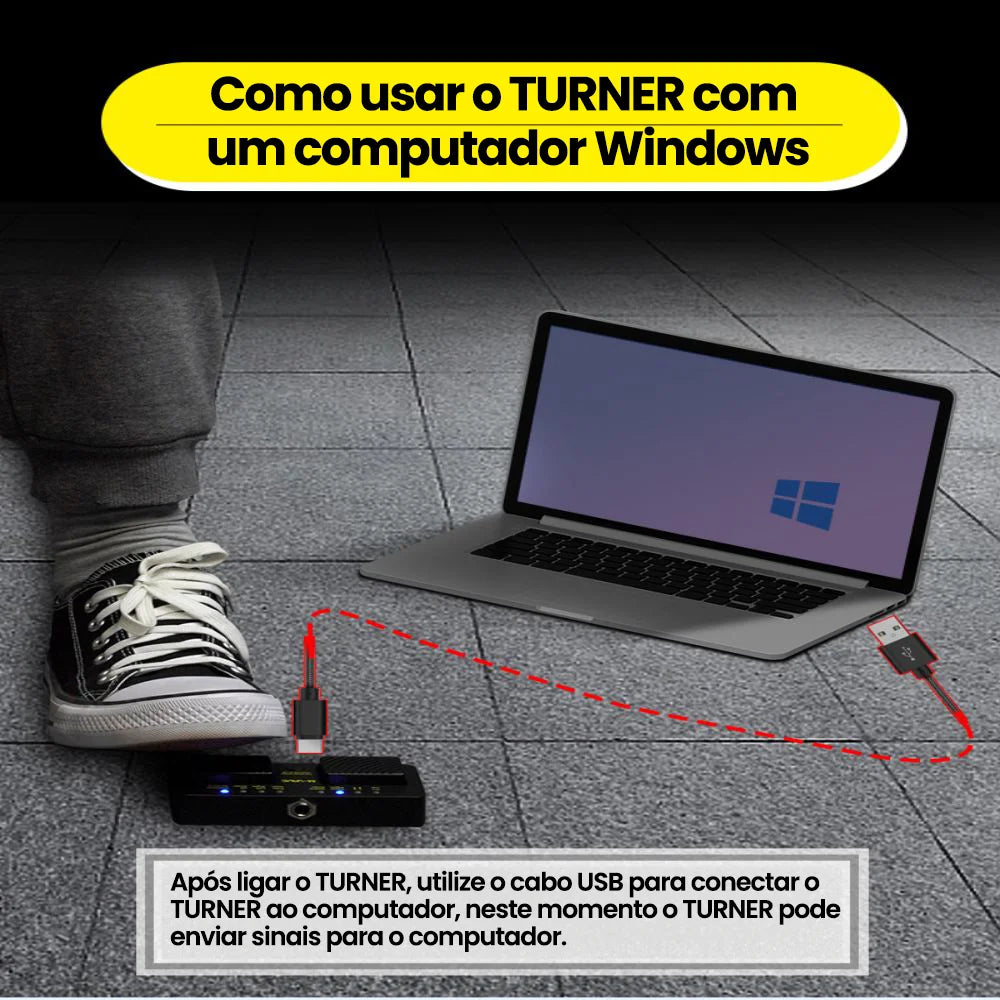 Pedal Passador de Página M-VAVE Cube Turner Pro Bluetooth Recarregável