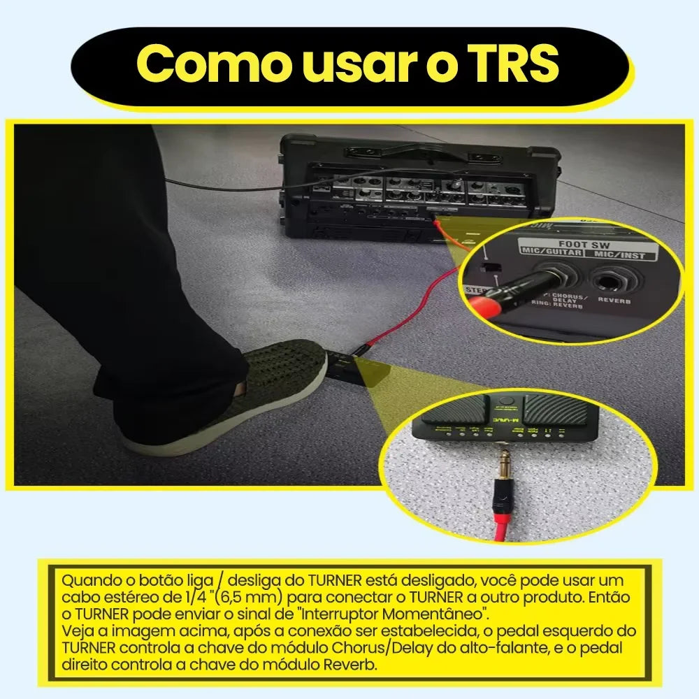 Pedal Passador de Página M-VAVE Cube Turner Pro Bluetooth Recarregável