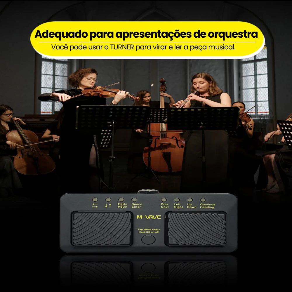 Pedal Passador de Página M-VAVE Cube Turner Pro Bluetooth Recarregável