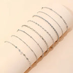 Kit Pulseiras Douradas Femininas – 11 Unidades Ajustáveis com Corrente Torcida