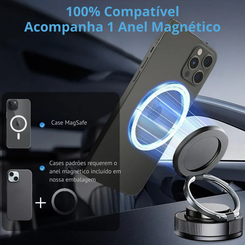Suporte Magnético para Celular Carro com Ventosa a Vácuo 360° Universal