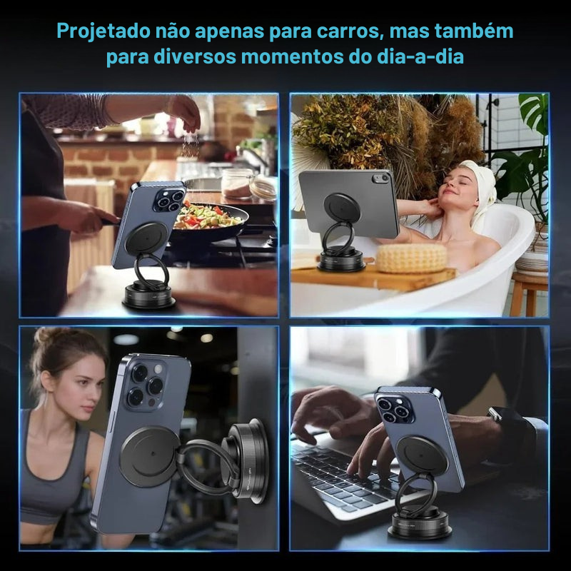 Suporte Magnético para Celular Carro com Ventosa a Vácuo 360° Universal